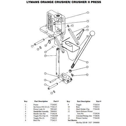 Orange Crusher /Crusher II Press Replacement Parts